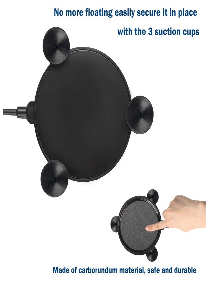 HOCTRAKA 4 Pieces 4 Inch Air Stone Disc Bubbler Diffuser with 12 Pieces Suction Cups for Aquarium Hydroponics Fish Tank Air Pump Round Aquarium Air Stone Kit - Image 3